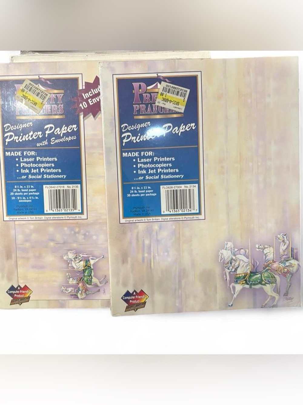 Vintage Carousel Unicorn Horse Printer
Paper Stationery Set of 2 packs